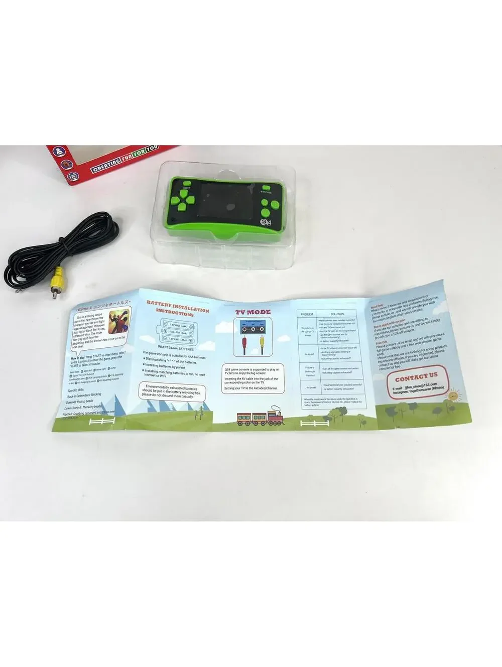 Higokids Handheld Retro Video Game System w 182 Classic Games Built-in Green NEW